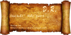 Dalkó Róbert névjegykártya